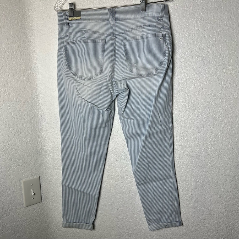 Wit & Wisdom Light Blue Stripped Distressed Ankle Skimmers Ab Solutions Pants - Picture 14 of 16